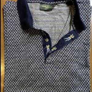 Awesome Vintage Knit Cotton Geometric Bobby Jones Golf Polo - 2XL Made in Italy
